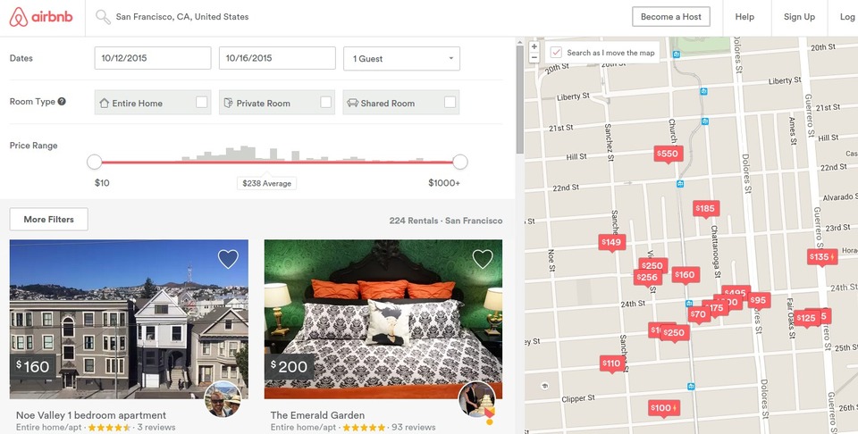 Airbnb offerings in our neighborhood.