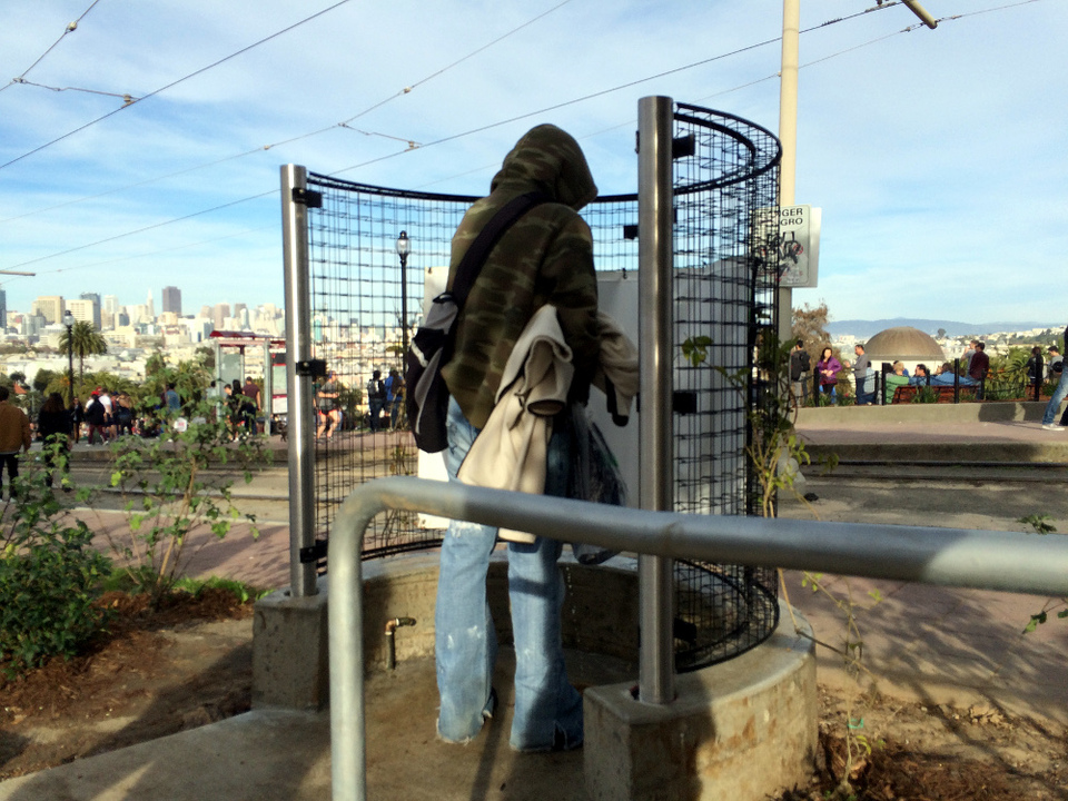 Bieseln mit Blick auf San Francisco.