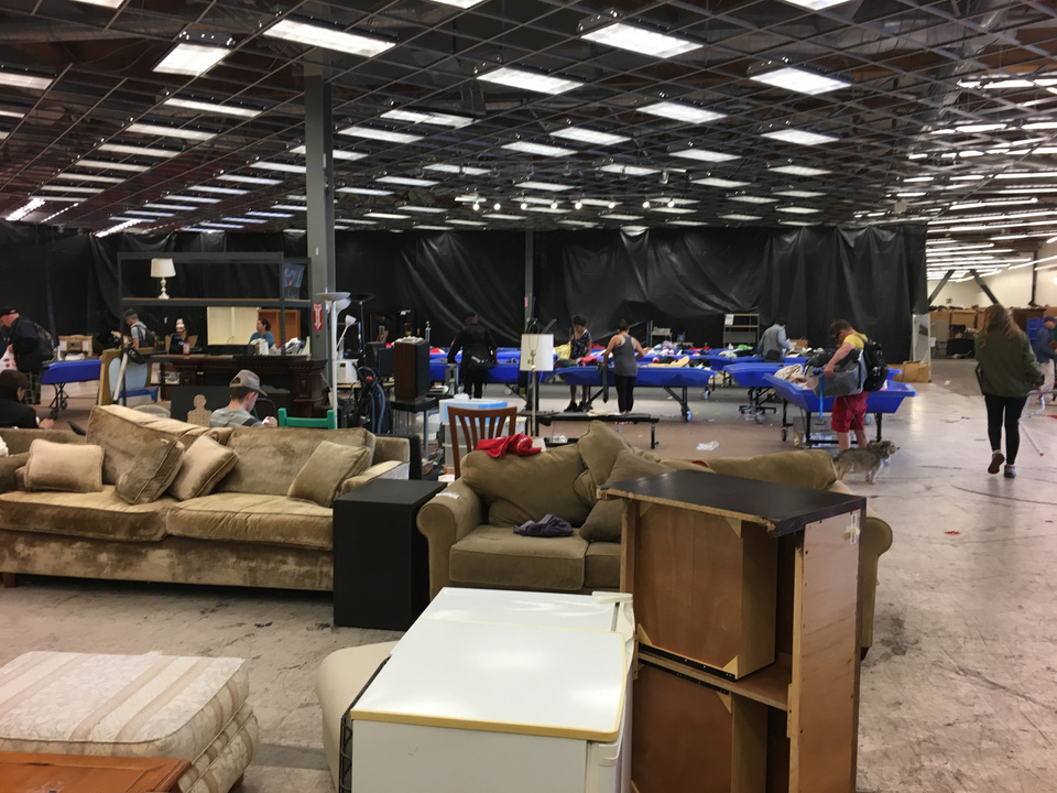 Randomly set up, but selling old junk like hotcakes: The goodwill pop-up.