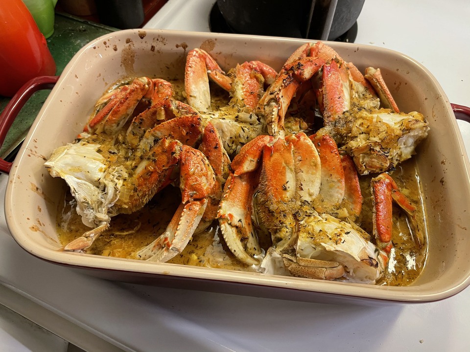 Leckeres Gericht aus gekochten Dungeness Crab.