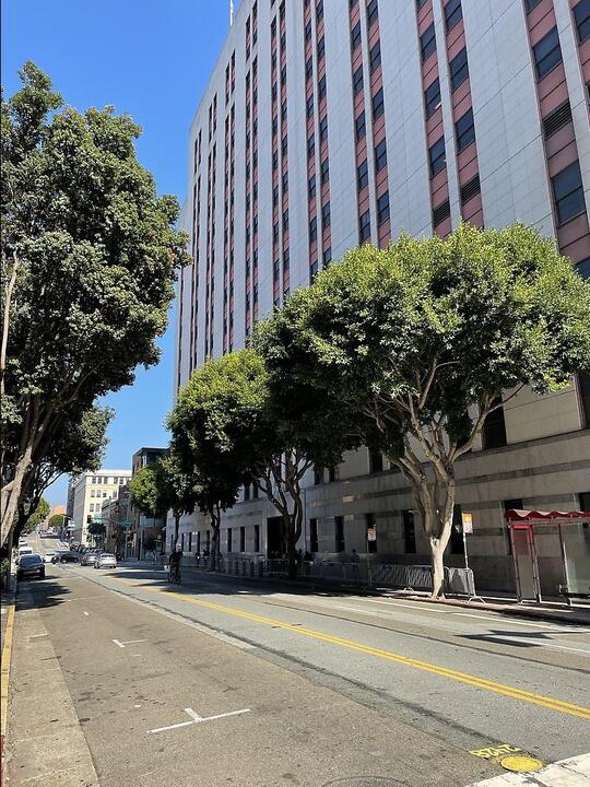 Das Interview findet im Immigration-Gebäude in San Francisco auf der Sansome Street statt.