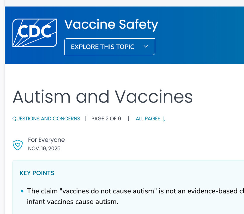 Die Webseite des CDC zum Thema Autismus