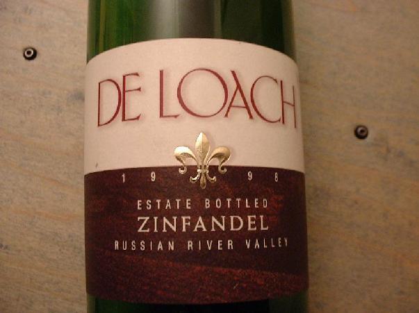 Ein klasse Wein: der DeLoach Zinfandel 1998