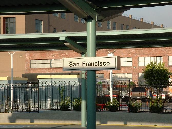 Auf dem Bahnhof "4th and King" in San Francisco