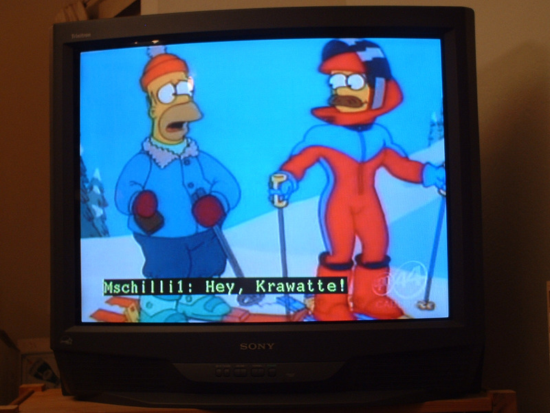 Eine Instant Message (AIM-Nachricht) erscheint im Fernsehkasten dank Tivo!