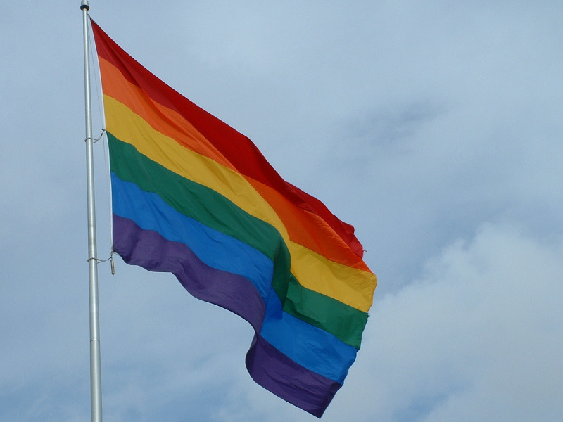 Die Regenbogen-Fahne als Symbol der Schwulen/Lesbenbewegung im Castro