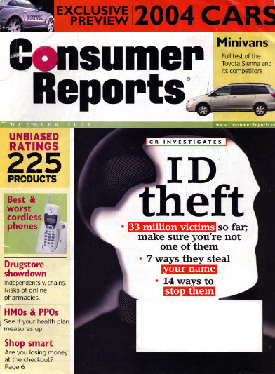 Die unabhängige Zeitschrift "Consumer Reports" berichtet über "Identity Theft"