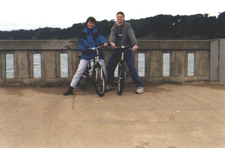 Once again on bicycles through the city, here at Lake Merced