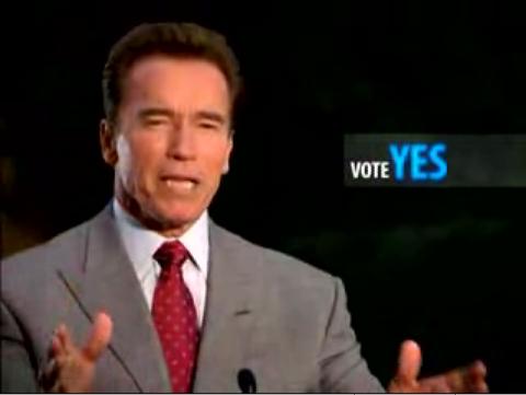 Arnie is campaigning to vote 'yes'.