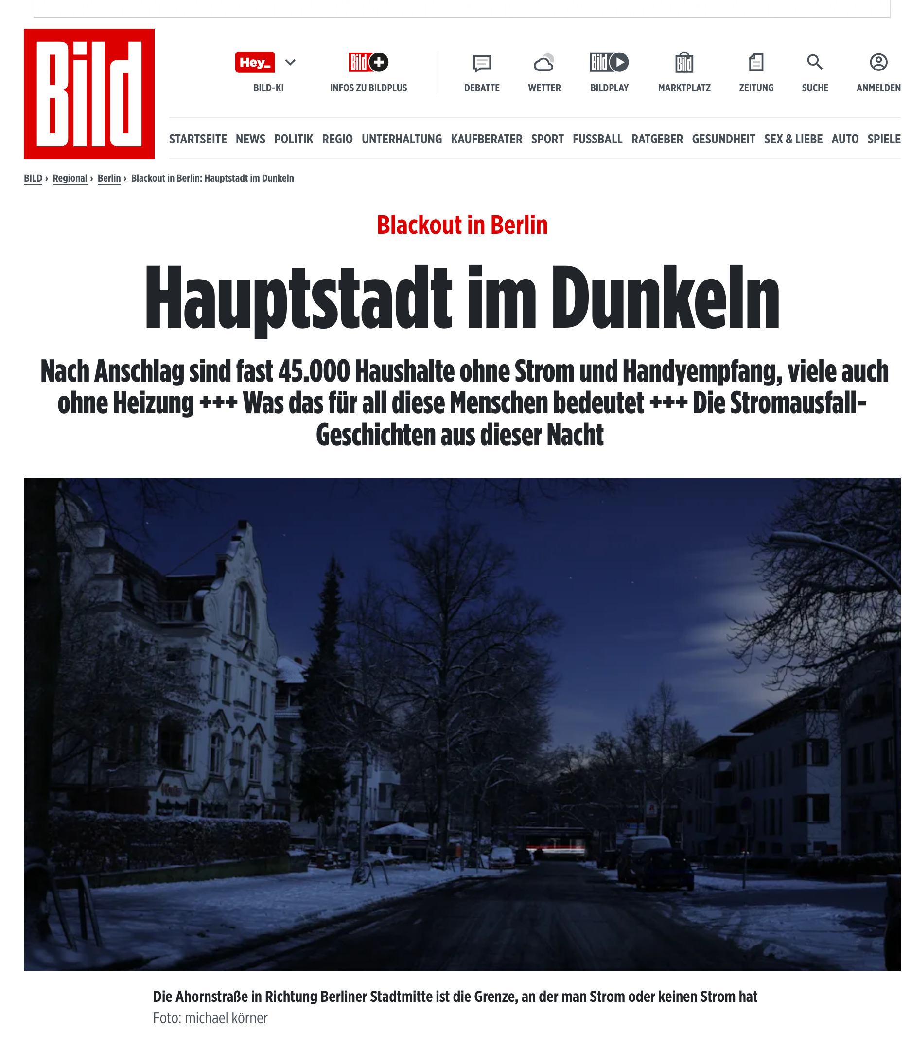 The power is also out in Berlin.