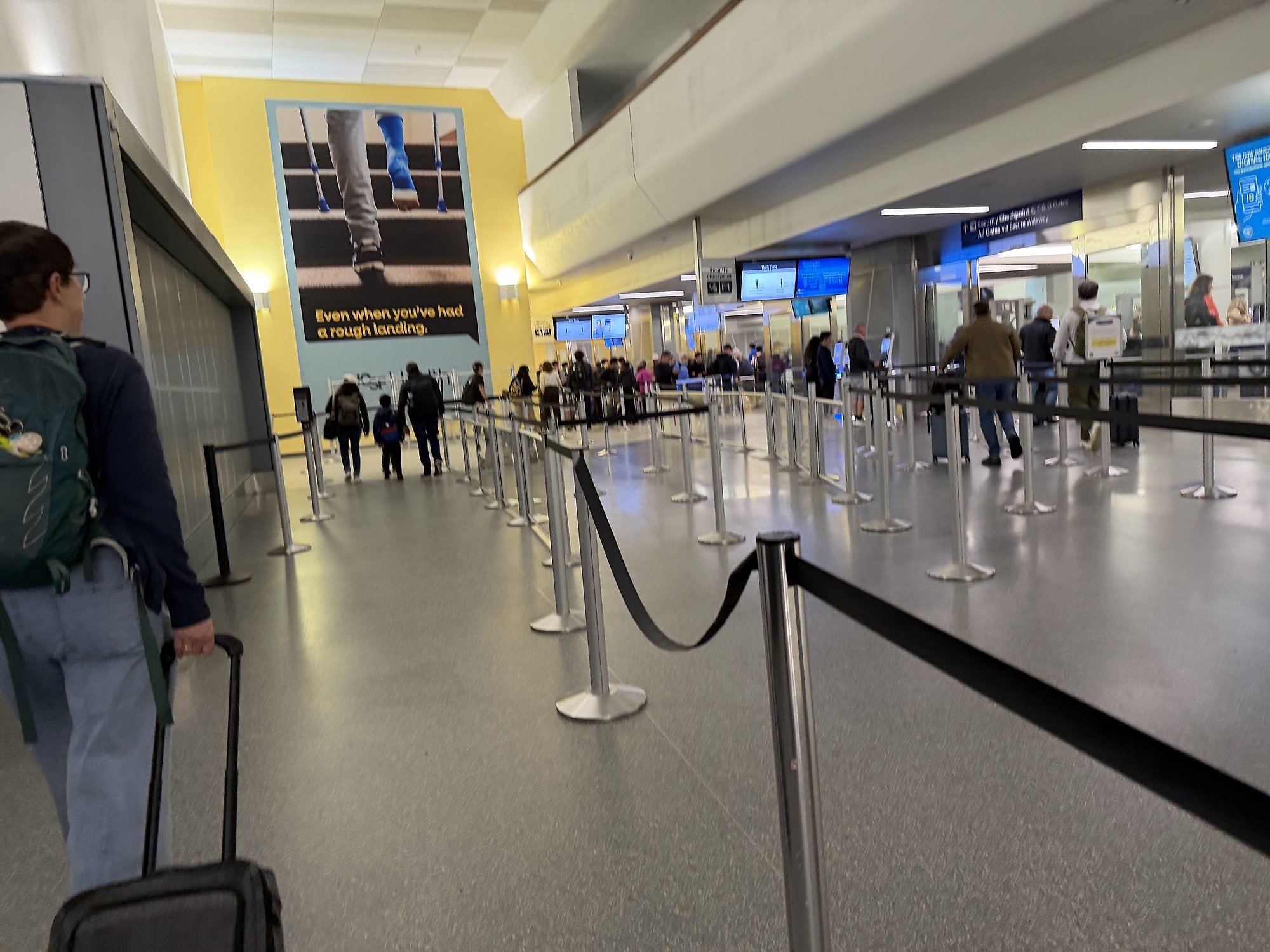 No long line at the airport in San Francisco.