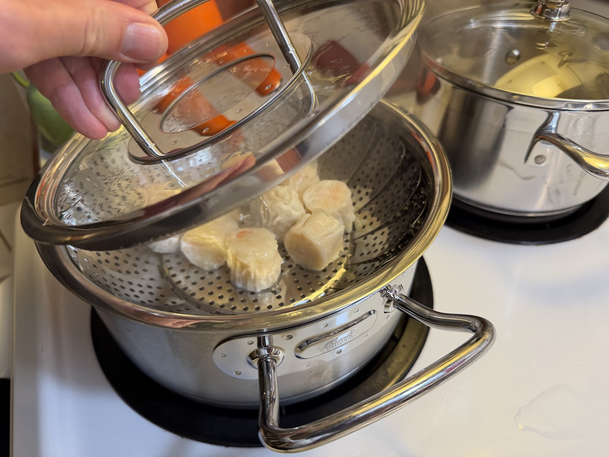 Hier d&auml;mpft Michael k&ouml;stliche Shumai-Klopse